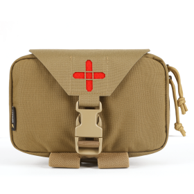 Votagoo IFAK Tactical Nylon Medical Pouch Medical Kit Bag Combat Medical  Storage (Color: Brown)