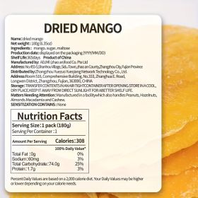 6 Bags of Dried Mango, Party Snacks, Birthday Snacks, Fruit Snacks, Afternoon Tea Snacks, Party Snacks, Snacks, Thick-Cut Dried Fruits And Jams (Capacity: 180g*2 Bags)